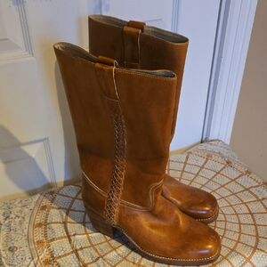 Brown Leather Heeled Boots